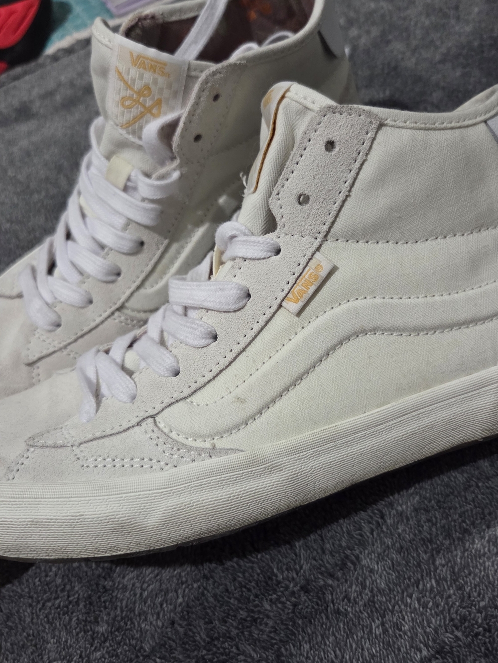 Vans Mid-Top Canvas Sneakers in Off-White